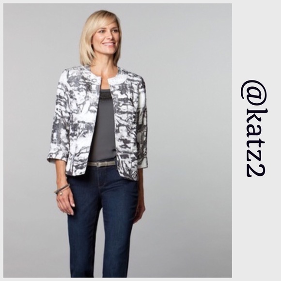 Coldwater Creek Crinkle Texture Abstract Print Jacket - Picture 2 of 4